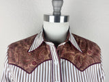 CR RanchWear Physical CR Western Pro Brown and White Bengal Stripe with Brown Paisley Contrast