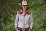 CR RanchWear Physical CR Western Pro Brown and White Bengal Stripe with Brown Paisley Contrast