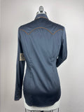 CR RanchWear Physical CR Western Pro Charcoal Stretch Cotton Sateen with Silk Paisley Contrast- FINAL SALE