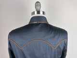 CR RanchWear Physical CR Western Pro Charcoal Stretch Cotton Sateen with Silk Paisley Contrast- FINAL SALE