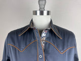 CR RanchWear Physical CR Western Pro Charcoal Stretch Cotton Sateen with Silk Paisley Contrast- FINAL SALE
