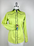 CR RanchWear Physical CR Western Pro Chartreuse Premium Cotton with Triangle Contrast- FINAL SALE