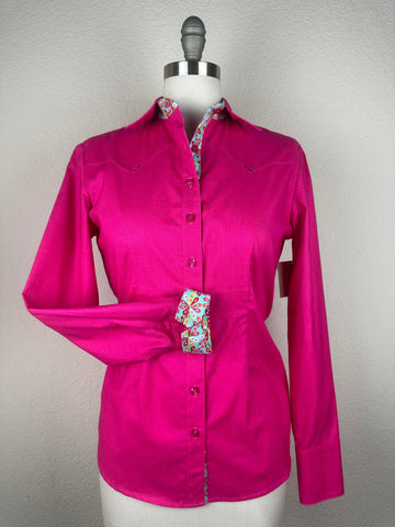 CR RanchWear Physical CR Western Pro Hot Pink Speckled Cotton with Contrast- FINAL SALE