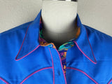 CR RanchWear Physical CR Western Pro Lapis Blue Premium Cotton with Floral Contrast- FINAL SALE
