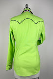 CR RanchWear Physical CR Western Pro Lime Green Premium Cotton with Colorful Triangles Contrast- FINAL SALE