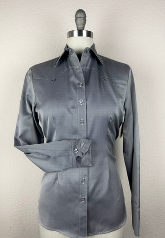 CR RanchWear Physical CR Western Pro Navy and White Diagonal Italian Cotton- FINAL SALE