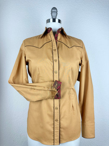 CR RanchWear Physical CR Western Pro Sienna Premium Cotton With Red and Bronze Paisley Contrast- FINAL SALE