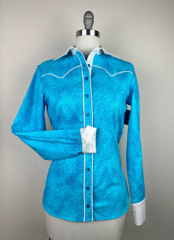 CR RanchWear Physical CR Western Pro Sky Blue Floral-FINAL SALE