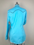 CR RanchWear Physical CR Western Pro Sky Blue Premium Cotton with Colorful Contrast- FINAL SALE