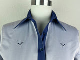 CR RanchWear Physical CR Western Pro White and Navy Diagonal Italian Cotton