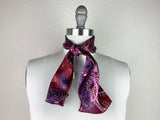 CR RanchWear Physical Rectangle (35x7in) CR Purple and Pink Paisley Silk Scarf