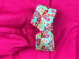 CR RanchWear Physical XS / Turquoise Starburst CR Western Pro Hot Pink Speckled Cotton with Contrast- FINAL SALE