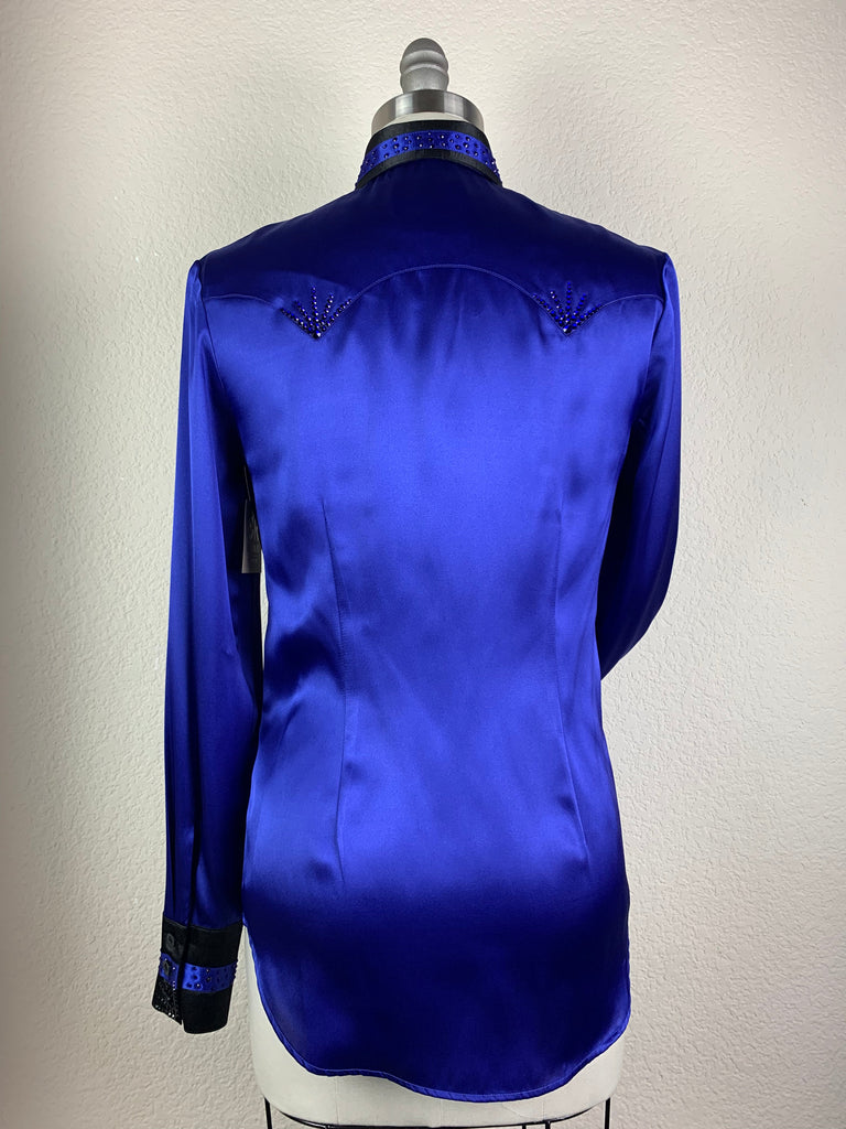 CR Special Electric Blue and Black Bold Stripe Satin XXS CR Special Electric Blue and Black Bold Stripe Satin XXS