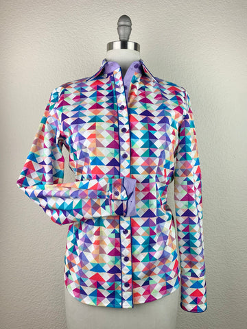 CR RanchWear CR Tradition Colorful Geometric Triangles White