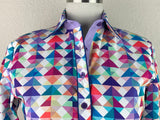 CR RanchWear CR Tradition Colorful Geometric Triangles White