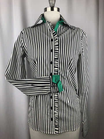 CR RanchWear CR Western Ruffle Black and White Bengal Stripe