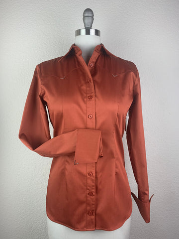 burnt orange dress shirt women's Women's TEK Western Burnt Orange Long Sleeve Shirt