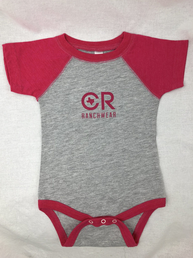 CR RanchWear Physical CR Pink and Gray Onesie