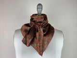 CR RanchWear Physical CR Red and Tan Paisley Silk Scarf