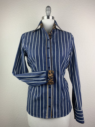 CR RanchWear Physical CR Tradition Denim Pinstripe with Leopard