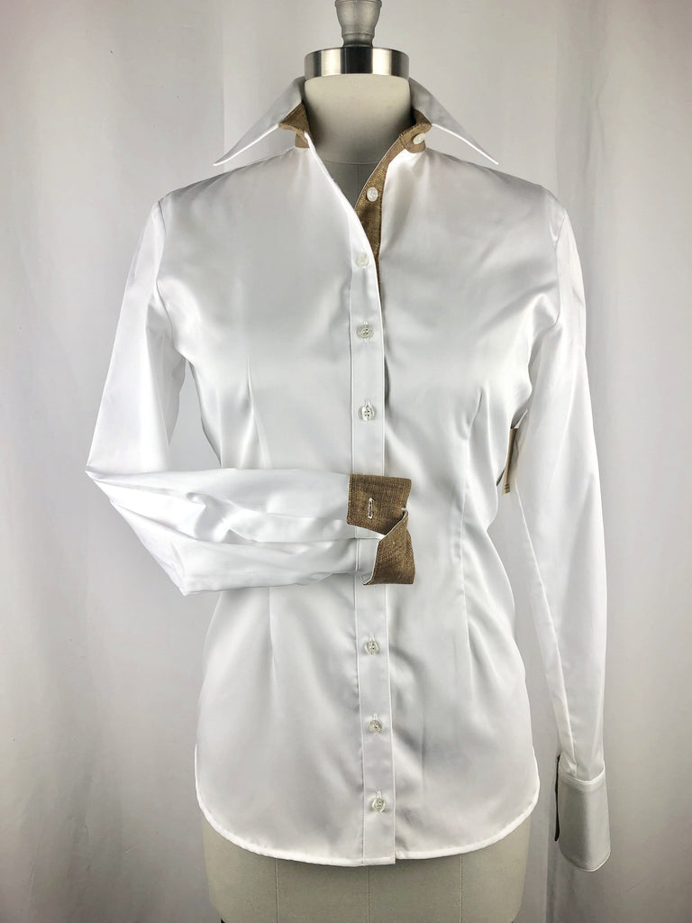CR RanchWear Physical CR Tradition White Cotton Sateen with Bronze Contrast