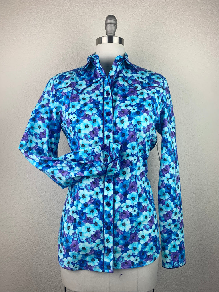 CR RanchWear Physical CR Western Pro Electric Blue and Purple Floral
