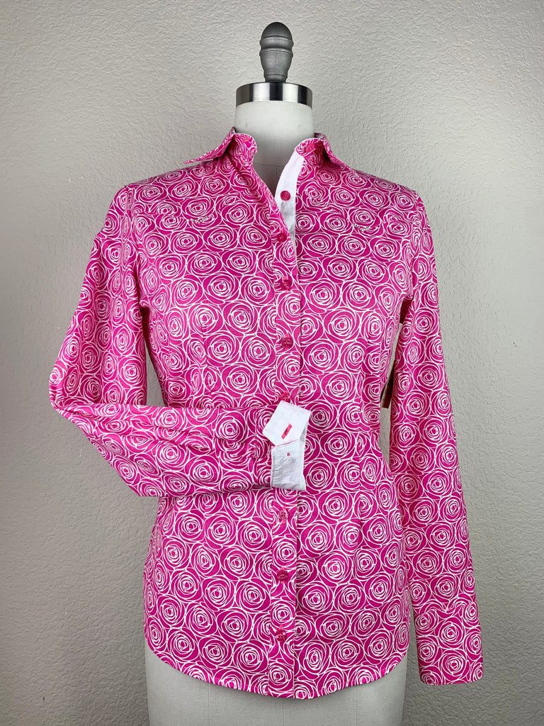 CR RanchWear Physical CR Western Pro Pink and White Roses- FINAL SALE