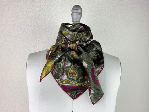 CR RanchWear Physical Large (36x36in) CR Warm Olive Paisley  Scarf