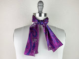 CR RanchWear Physical Rectangle (35x7in) CR Fuchsia and Purple Print Silk Scarf