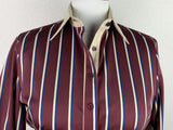 CR RanchWear Shirts & Tops CR Tradition Maroon, Marine and Champagne Stripes